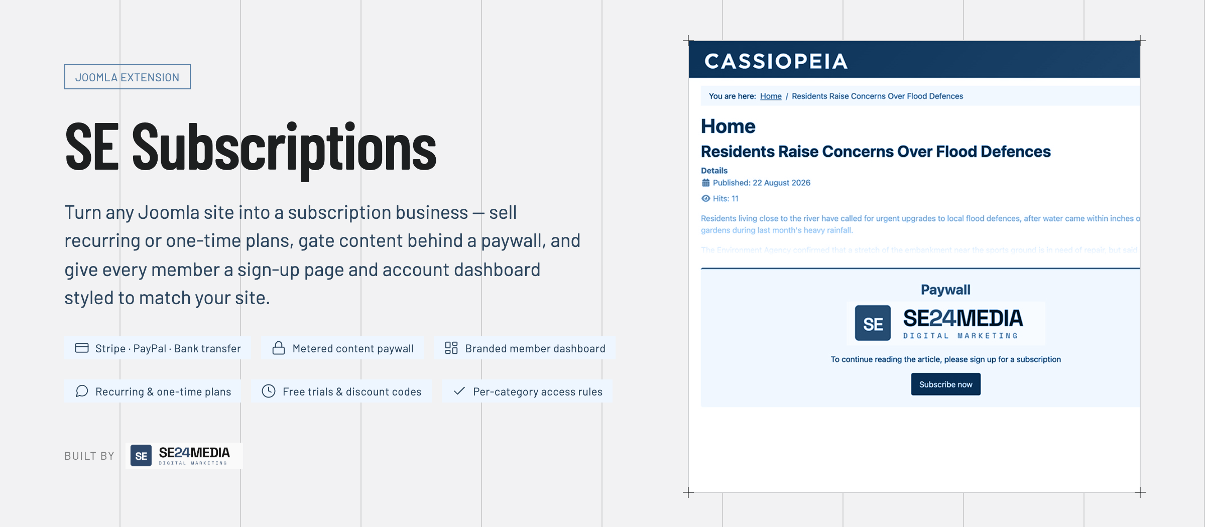 SE Subscriptions: A Complete Membership & Billing Suite for Joomla 5 & 6